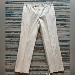 NWT Men tailored cotton white Pants 38W 32L button and hook waist.